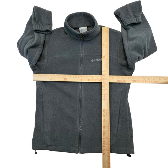 Columbia Interchange Fleece Jacket Gray Full Zip Warm Outdoor Small Retro - Picture 8 of 9